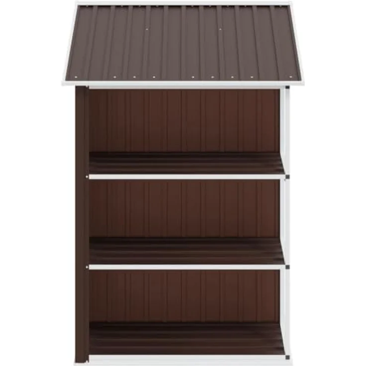 vidaXL Gartenhaus Gartenhaus mit Regal Braun 205x130x183 cm Eisen – Bild 8
