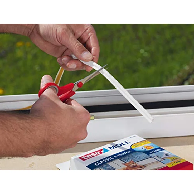 tesa 05390 – 00110 – 00 Gummidichtung für Fenster und Türen, P-Profil, White, Farbe weiß – Bild 4
