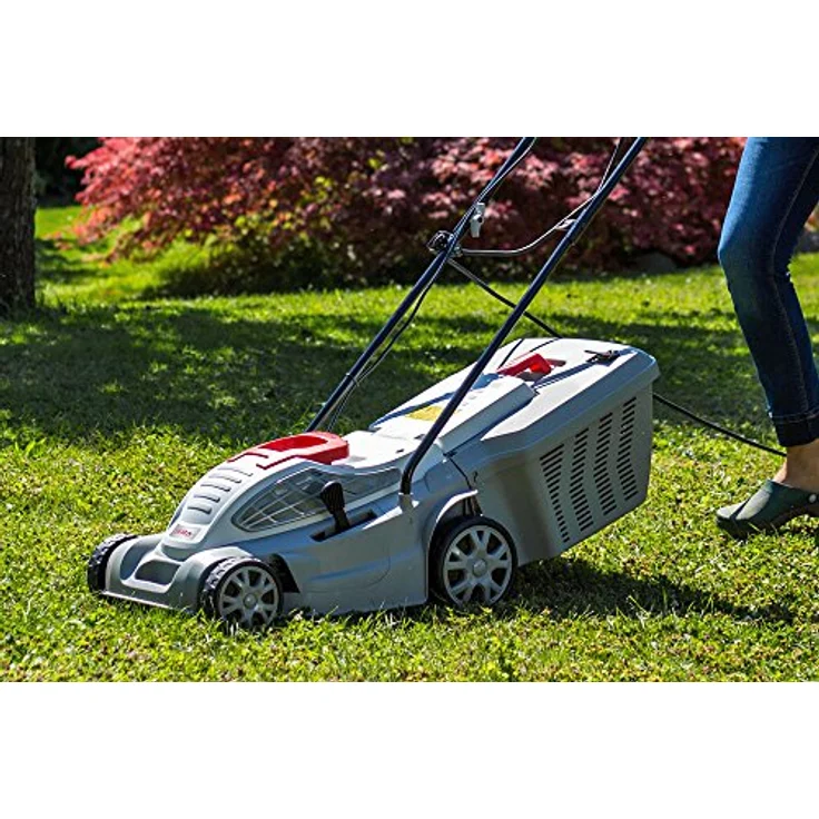 IKRA Elektro Rasenmäher IERM 1434 U Fangbox 35l Schnittbreite 34cm Schnitthöhe 5-fach höhenverstellbar 25?65mm – Bild 5