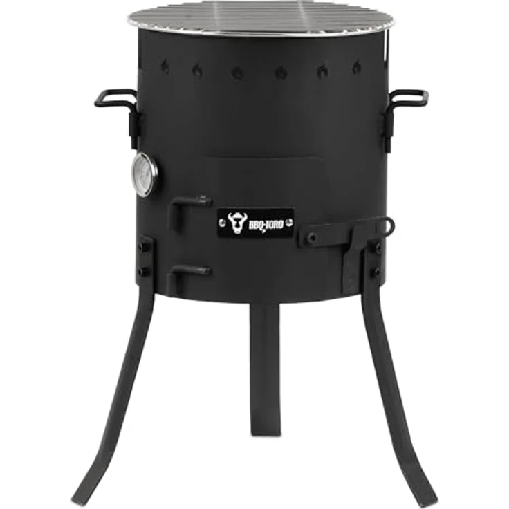 BBQ-Toro Eintopfofen Outdoor Ø 29 cm, Gulaschkanone mit Topf, Grillrost, Suppenkelle und Thermometer, ideal für Eintöpfe und Feuerstelle – Bild 5