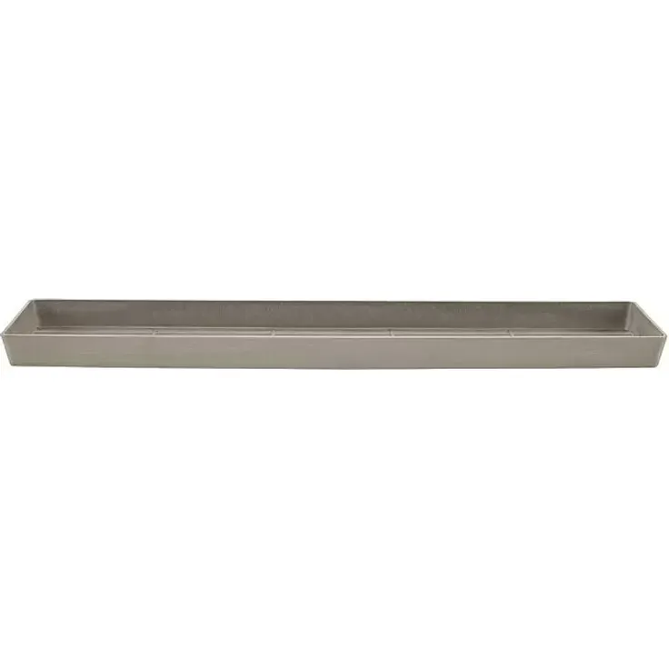 Ecopots Bruges Blumentopf-Untersetzer, rechteckig aus Kunststoff, 47,5 x 15,5 x 3,3 cm, braungrau