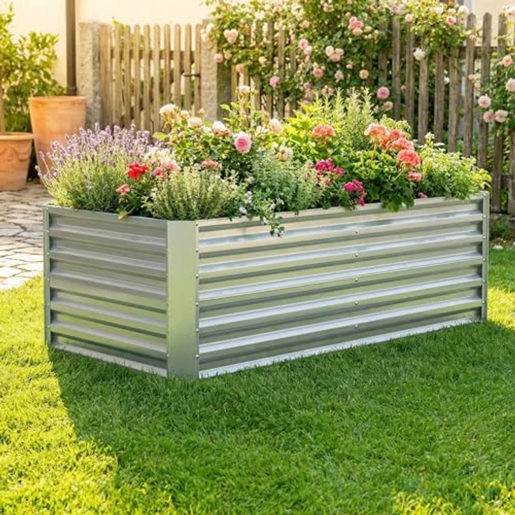 Urban Hochbeet Galdo, Hochbeet Metall 120x60 cm für Garten und Terrasse, wetterfest und stabil – Bild 3