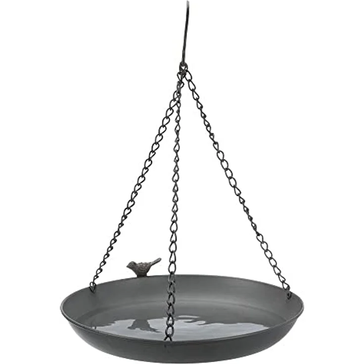 TRIXIE 55512 Vogeltränke/-Bad zum Aufhängen, Metall, 2.200 ml/ø 30 cm, grau