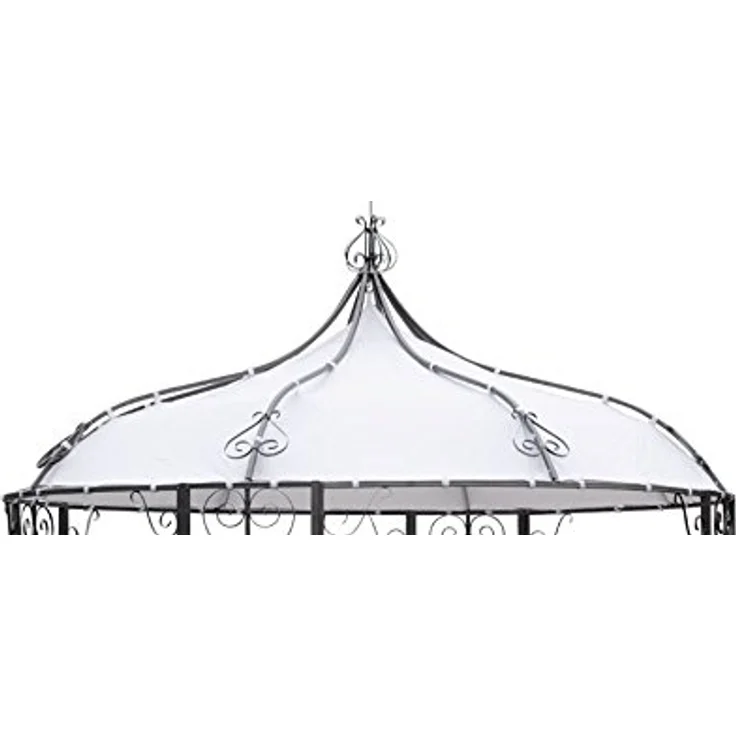 DEGAMO Pavillon-Ersatzdach BURMA, rund 300cm, PVC-beschichtet weiß, wasserdicht – Bild 2
