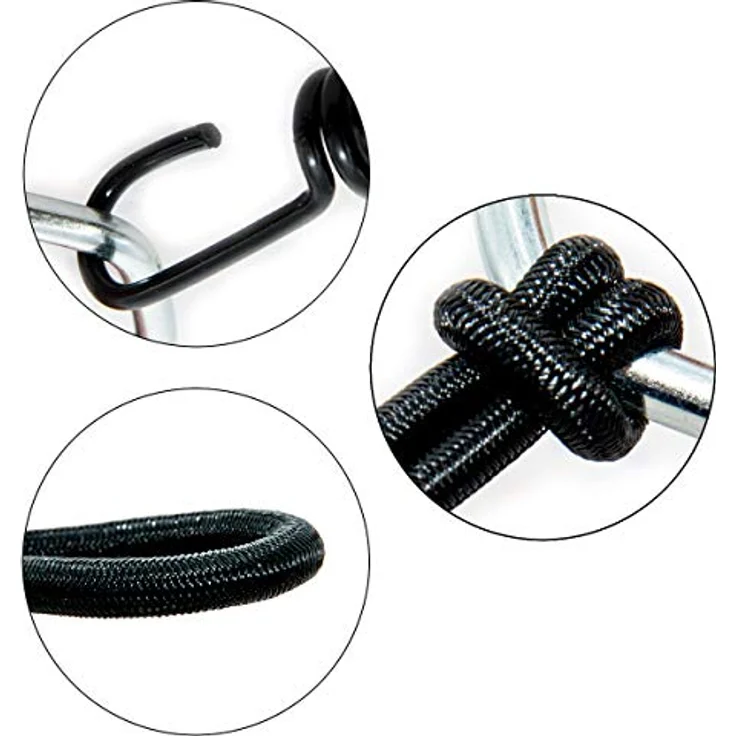 Dreamprint 25x Spanngummi mit Haken 13 cm schwarz Planenspanner Spannhaken Gummispanner Expanderschlinge mit Spiralhaken 6 mm für Plane Banner Netz – Bild 2