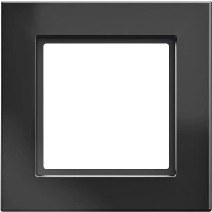 Homematic IP Glasrahmen, 1-Fach, schwarz, langlebiges Echtglas, kompatibel mit 55er-Standard – Bild 1