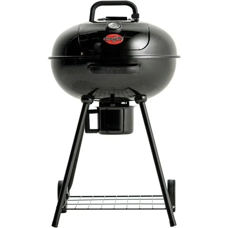 Kamado Joe Char-Griller Kettle 57 cm, Holzkohlegrill mit porzellanbeschichtetem Deckel und EasyDump™ Aschewanne