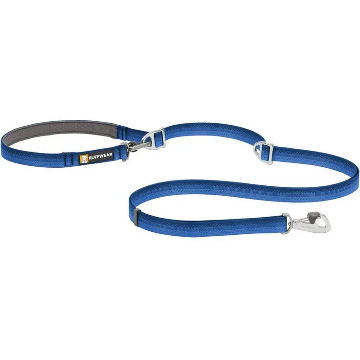Ruffwear Hundeleine Switchbak Leash Blue Pool, verstellbare Länge mit V-Ringen, leichtes Gurtgewebe