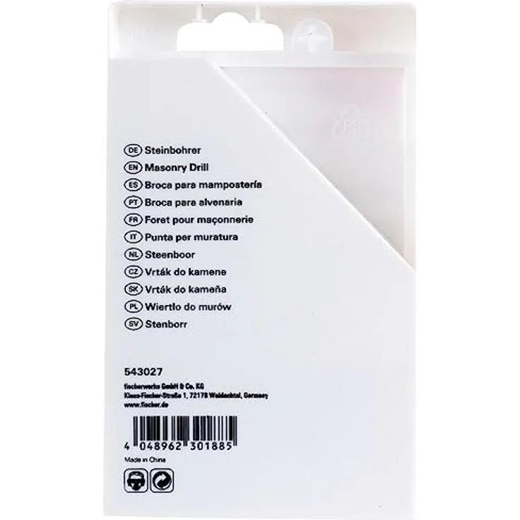 Fischer Steinbohrer D-S Set 3-10mm, 8-teilig mit robuster Hartmetallplatte und optimierter Wendelgeometrie – Bild 2