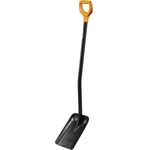 Fiskars Schneeschaufel, robuste Metall-Schaufel mit D-förmigem Griff, 127 cm hoch, 23 cm breit