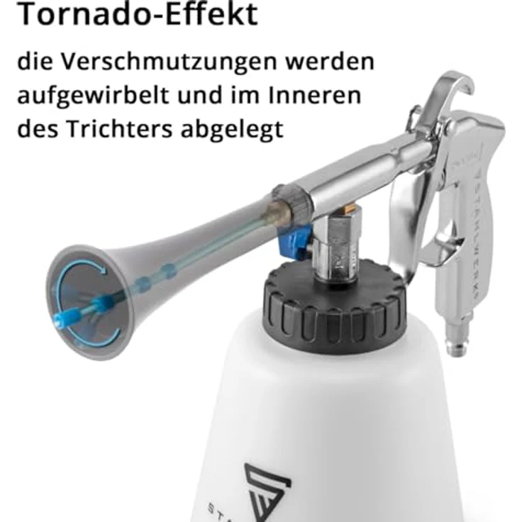 STAHLWERK Druckluft-Reinigungspistole RP-90 ST – Druckluftpistole mit Tornado-Effekt und regulierbarem Ventil für Reinigungsmittel, weiß – Bild 4