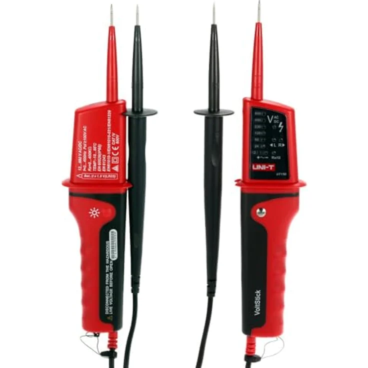 UNI-T UT15B Spannungsprüfer, Wasserfester AC/DC Voltage Tester mit hochpräzisem LCD-Display, Rot/Grau – Bild 5