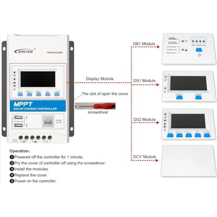 EPEVER® Triron 1206N MPPT Solarladeregler Charge Controller 10A, automatische Erkennung 12/24V max. PV-Eingangsspannung 60V, mit Batterieschutz und Unterstützung für verschiedene Batterietypen - Preisvergleich – Bild 4