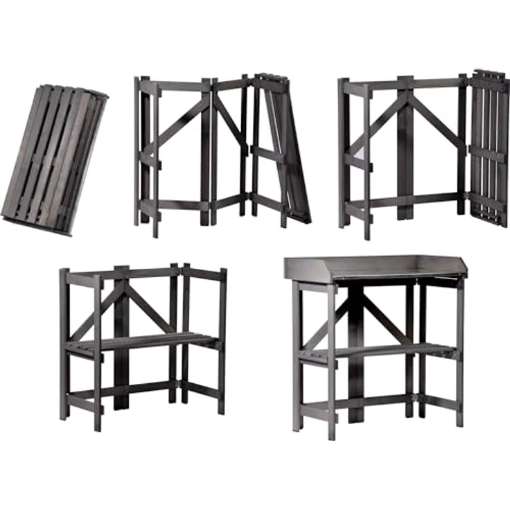 Dobar Hochbeet Pflanztisch, robustes Massivholz in Anthrazit, wetterfest imprägniert, FSC-zertifiziert – Bild 4