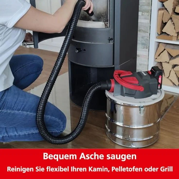 Starmix AV P-15 18V Akku-Aschesauger für Kamin und Feuerstellen, 350 Watt, 15 Liter Volumen, Aluminium-Schlauch – Bild 4