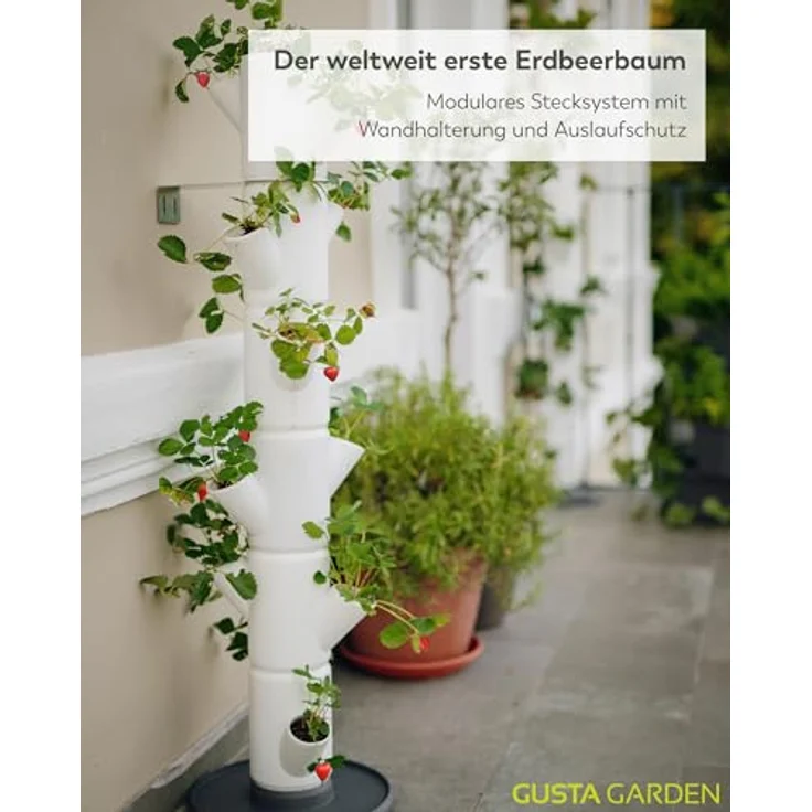Gusta Garden Hochbeet, Sissi Strawberry Erdbeerbaum Classic Weiß - Vertikales Pflanzsystem für gesunde Erdbeeren – Bild 2