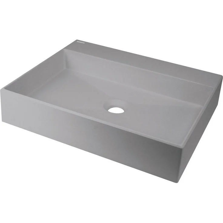Deante Correo Waschbecken Aufsatzwaschbecken, Grau Metallic in Granitoptik, ohne Überlauf, 500 mm x 400 mm