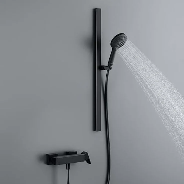 Duravit Universal Duschstange, Höhenverstellbarer Handbrausehalter, 810 mm, Schwarz Matt – Bild 3