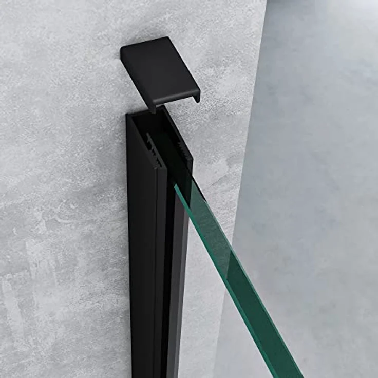 Mai & Mai Duschwand Bremen2, Duschabtrennung 100x200cm Walk-In Schwarz, 10mm ESG-Sicherheitsglas mit NANO-Beschichtung, beidseitig montierbar – Bild 5