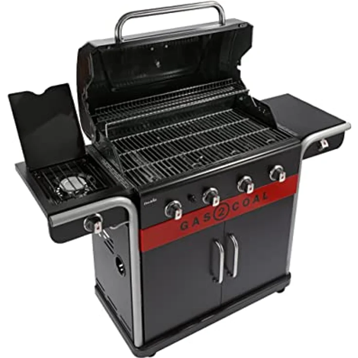 Char-Broil Gas2Coal 440 (2.0) Hybrid Grill - 4 - Brenner Gas & Kohlegrill mit Seitenbrenner, Schwarz – Bild 5