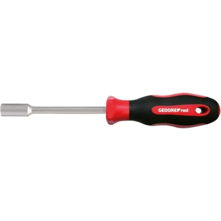 Gedore RED R38500617, Steckschlüssel 6mm mit 90mm Klingenlänge, Chrom-Vanadium-Stahl, 2-Komponenten-Griff, handschonende Kraftübertragung