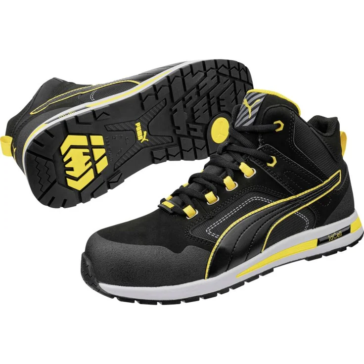 PUMA CROSSTWIST BLACK MID SB E PS WPA FO HRO SR Sicherheitsschuh, schwarz, Schuhgröße 37, hitzebeständige Gummisohle, atmungsaktives Fußbett