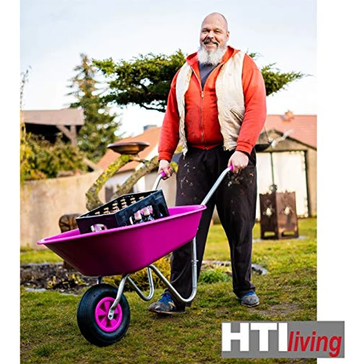 HTI-Living Schubkarre Schubkarre Havel 65 Pink, Gartenkarre 62,5 kg Volumen, belastbar bis 80 kg – Bild 6