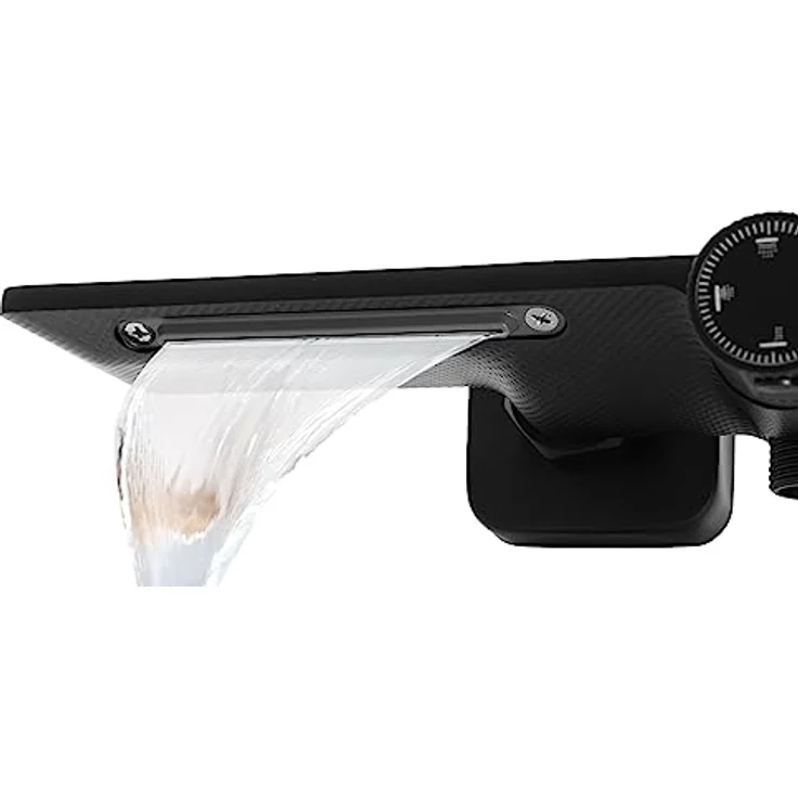 Rea Duschsystem HELIX Black, Duschset mit Duscharmatur, Regendusche 20 x 30 cm, Messing, Duschgarnitur für Badezimmer (Schwarz) – Bild 5