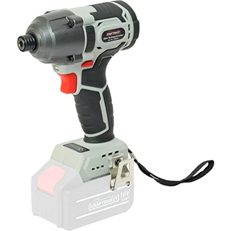 Dino KRAFTPAKET 18V-180Nm Bürstenloser Akku Schlagschrauber 1/4 Zoll Innen-Sechskant-Aufnahme mit 3-stufigem Drehkraft-Begrenzer, LED-Leuchte, Brushless Motor in blau – Bild 1