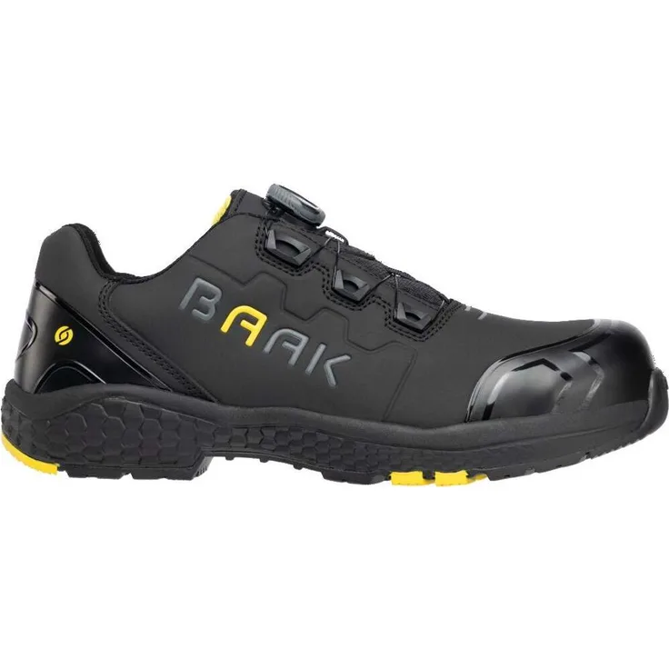 Baak 223012 Alex Halbschuh S3, Sicherheitsklasse S3, schwarz, mit BOA Fit System, rutschfester Gummi-Sohle, ESD-fähig und hitzebeständig bis 300°C