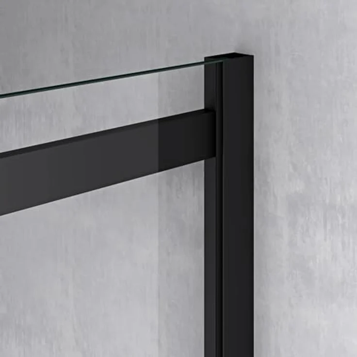 Mai & Mai Duschkabine Ravenna18, Duschabtrennung Schwarz, 8mm Sicherheitsglas mit NANO, 70x110cm, Eck-Dusche mit Schiebetür – Bild 5