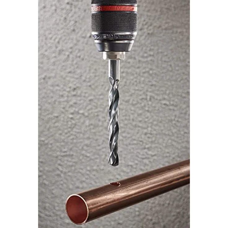 Wolfcraft Spiralbohrer 7514010, HSS Metallbohrer mit 118° Spitzenwinkel und großem Spanleitnut, rundschaft – Bild 4