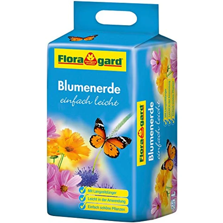 Floragard Blumenerde leicht 25 L - Universalerde für Zimmerpflanzen, Balkon- und Kübelpflanzen - mit Langzeitdünger – Bild 1