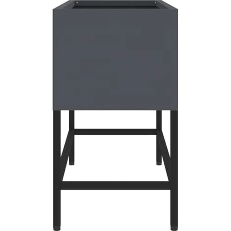 vidaXL Hochbeet, rechteckiges Pflanzgefäß aus anthrazitfarbenem Stahl, 60x26x45 cm, für Innen und Außen – Bild 6