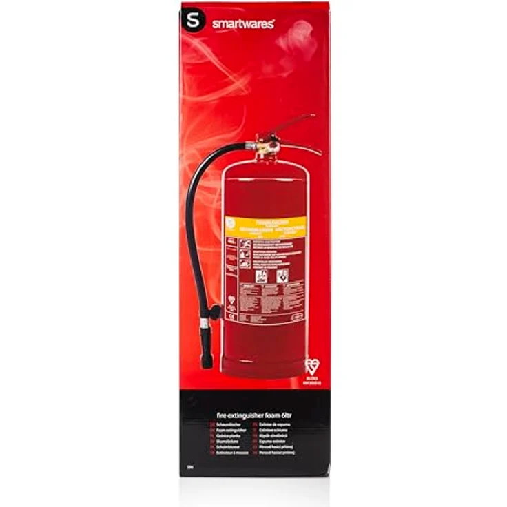 Smartwares Schaum Feuerlöscher SB6 6L Brandklassen AB Stahl mit Halterung – Bild 8