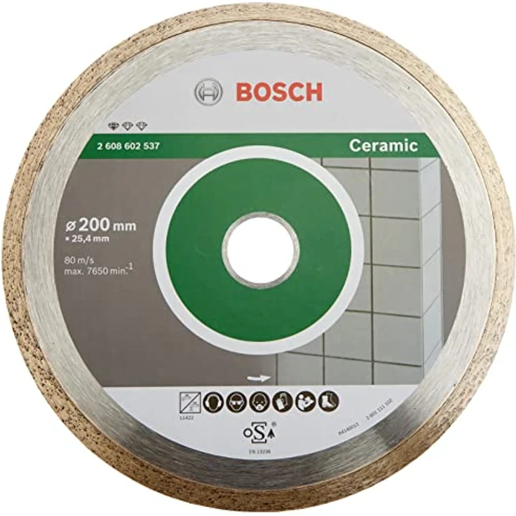 Bosch Professional Diamanttrennscheibe Standard für Ceramic, 200 x 25,40 x 1,6 x 7 mm, 2608602537 – Bild 2