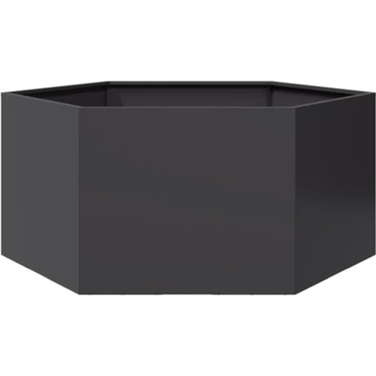vidaXL Pflanzkübel Schwarz Sechseckig 104x90x45 Stahl - Witterungsbeständig, viel Platz, offener Boden – Bild 1