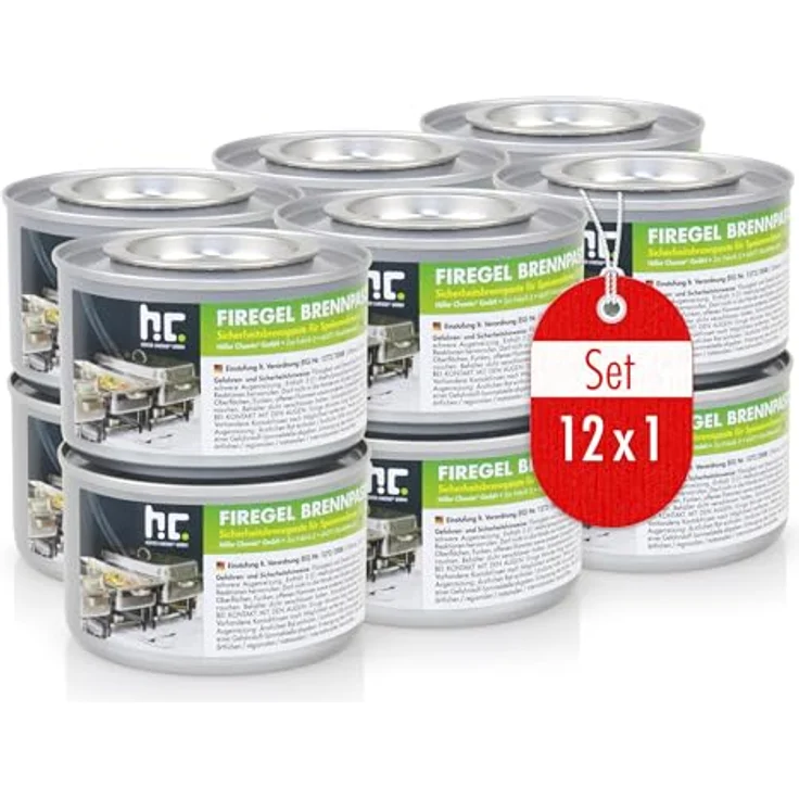 Höfer Chemie 12x 200g Firegel Brennpaste zum Warmhalten von Speisen, aus Bioethanol, geruchsneutral, rußfrei, in Europa produziert – Bild 2