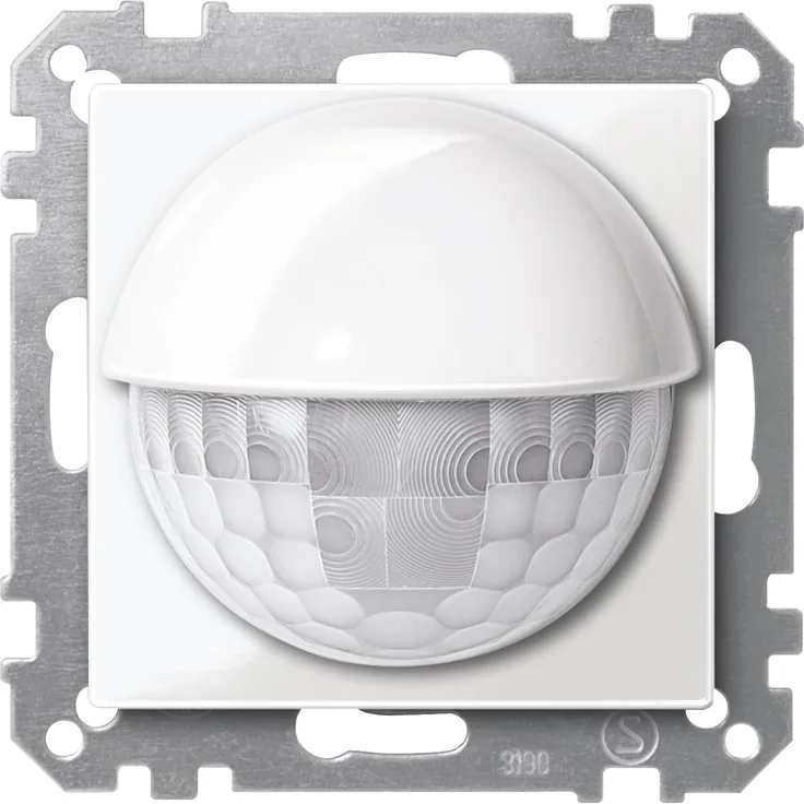 Schneider KNX ARGUS Präsenz 180/2,20 m UP, Bewegungsmelder mit Helligkeitssensor, polarweiss glänzend, für System M, Reichweite 8 m