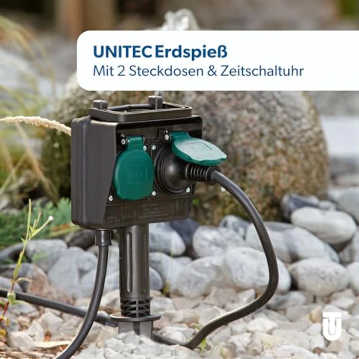 Inter-Union Garten-Steckdosen-Erdspieß 2-fach, IP44 – Bild 3