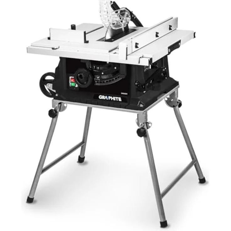 Graphite Tischkreissäge 59G823, 1600 W, klappbarer Aluminiumtisch, 254/30 mm Blatt, Neigungsverstellung 0-45 Grad – Bild 1