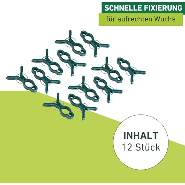 Windhager Pflanzenclips FIX, 12 Stück, grün, witterungsbeständig und wiederverwendbar, Zugfestigkeit 1000 PSI – Bild 4