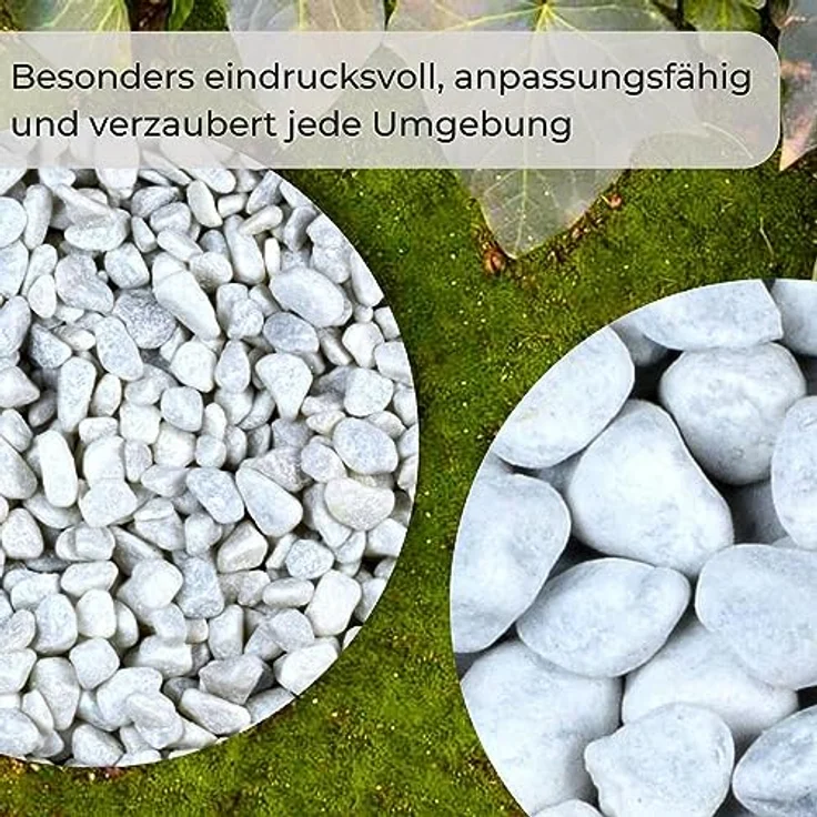Zierkies 25 kg 7-15 mm Aquarium Carrara Weiß Garten Kies Marmor Gabion Steinteppich – Bild 5