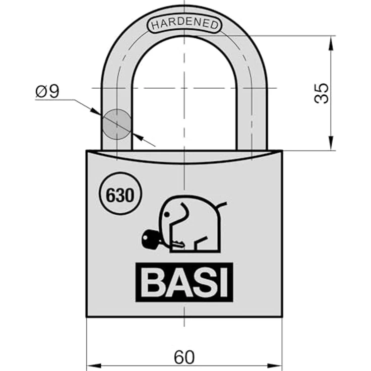 BASI Vorhängeschloss Vorhangschloss, Spar-Set 2-tlg, Aluminium, verschiedenschließend, 2er Set, Breite 60 mm, 4 Schlüssel – Bild 3