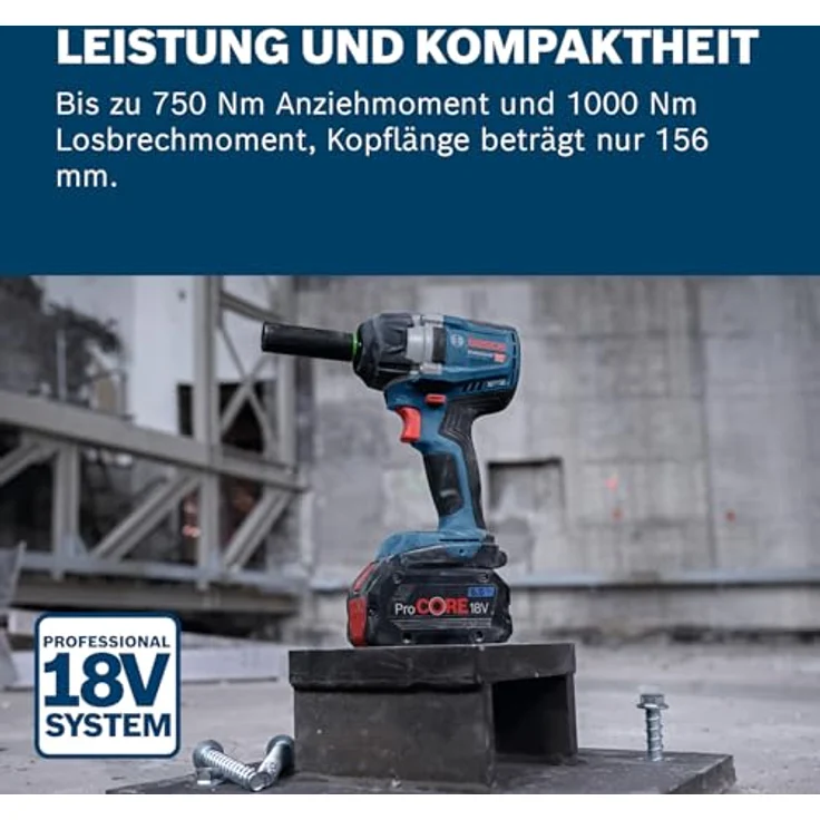 Bosch Professional 18V System Akku-Drehschlagschrauber GDS 18V-750 C, 750 Nm Anzieh- und 1000 Nm Losbrechmoment, inklusive Connectivity-Modul GCY42, L-BOXX – Bild 2