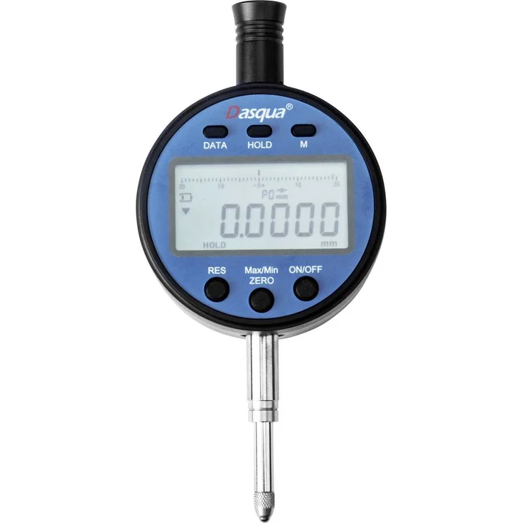 Dasqua 5900-1010 Messuhr, hochpräzise Digitalanzeige mit 0.005mm Ablesung und Kontrollmaß 12.7mm, Aluminiumgehäuse