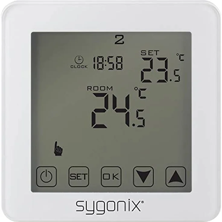 Sygonix SY-4961570 Touch 2 Raumthermostat, Unterputz mit Wochenprogramm und 62x62 mm blauem Touch-LC-Display – Bild 3