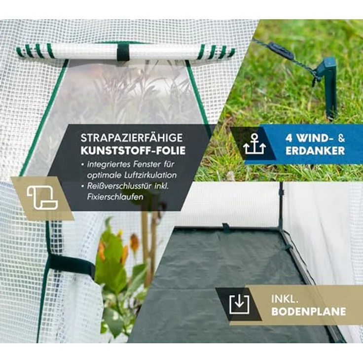 WESTMANN Überwinterungszelt Chili | 120x120x180 cm Weiß| Pflanzenschutz & Foliengewächshaus zum Überwintern von Pflanzen - Preisvergleich – Bild 4