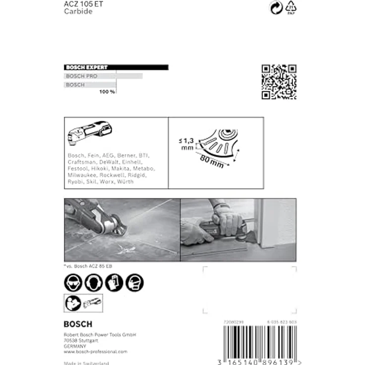Expert MultiMaterial Segment Blade (Segmentsägeblatt) ACZ 105 ET Blatt für Multifunktionswerkzeuge, - Preisvergleich – Bild 4