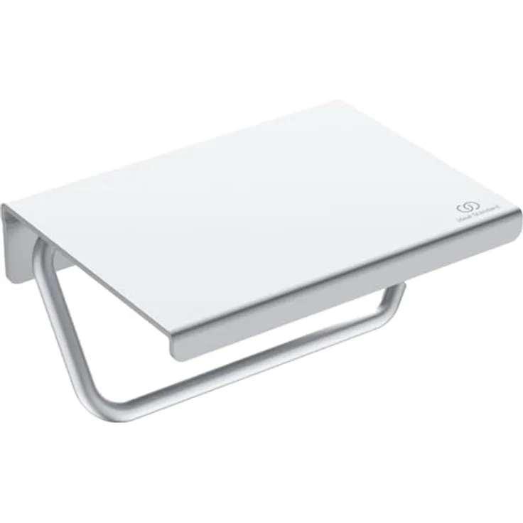 Ideal Standard Papierrollenhalter Alu+, funktionaler Rollenhalter mit Ablage, silber, IF Design Award 2024